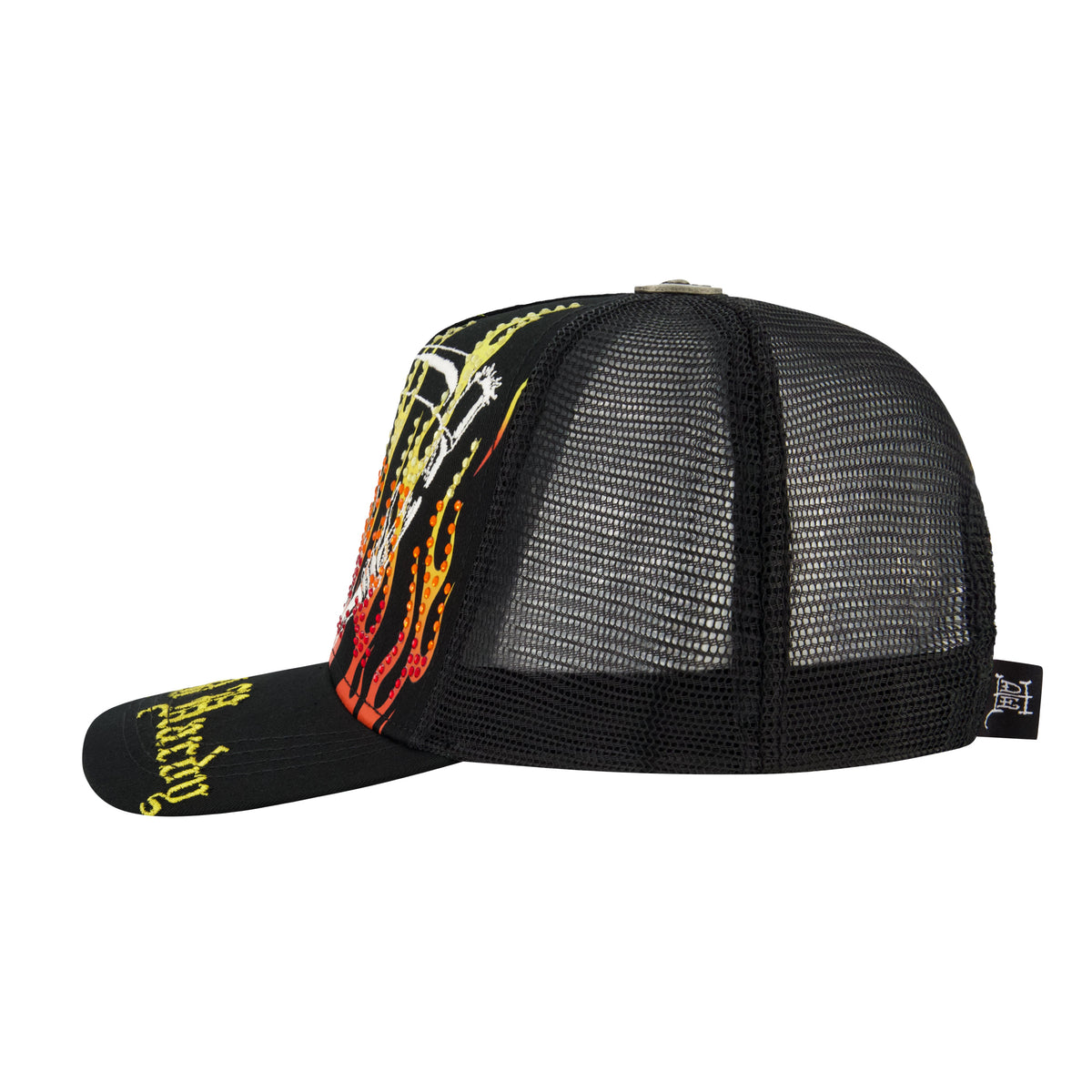 Reaper Rhinestone Trucker Hat BLACK | Ed Hardy