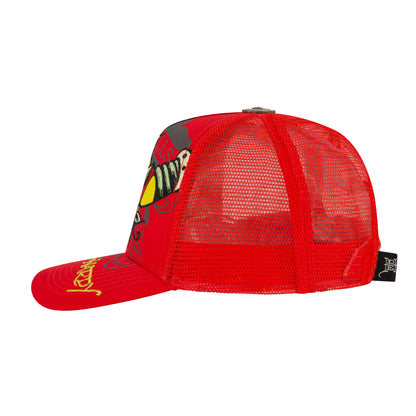 Black Rose Trucker Hat RED | Ed Hardy