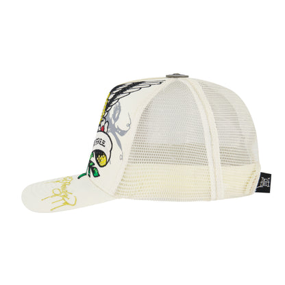 Cherub Rhinestone Trucker Hat IVORY | Ed Hardy