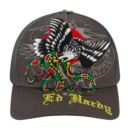 Eagle Snake Trucker Hat VTG GREY | Ed Hardy