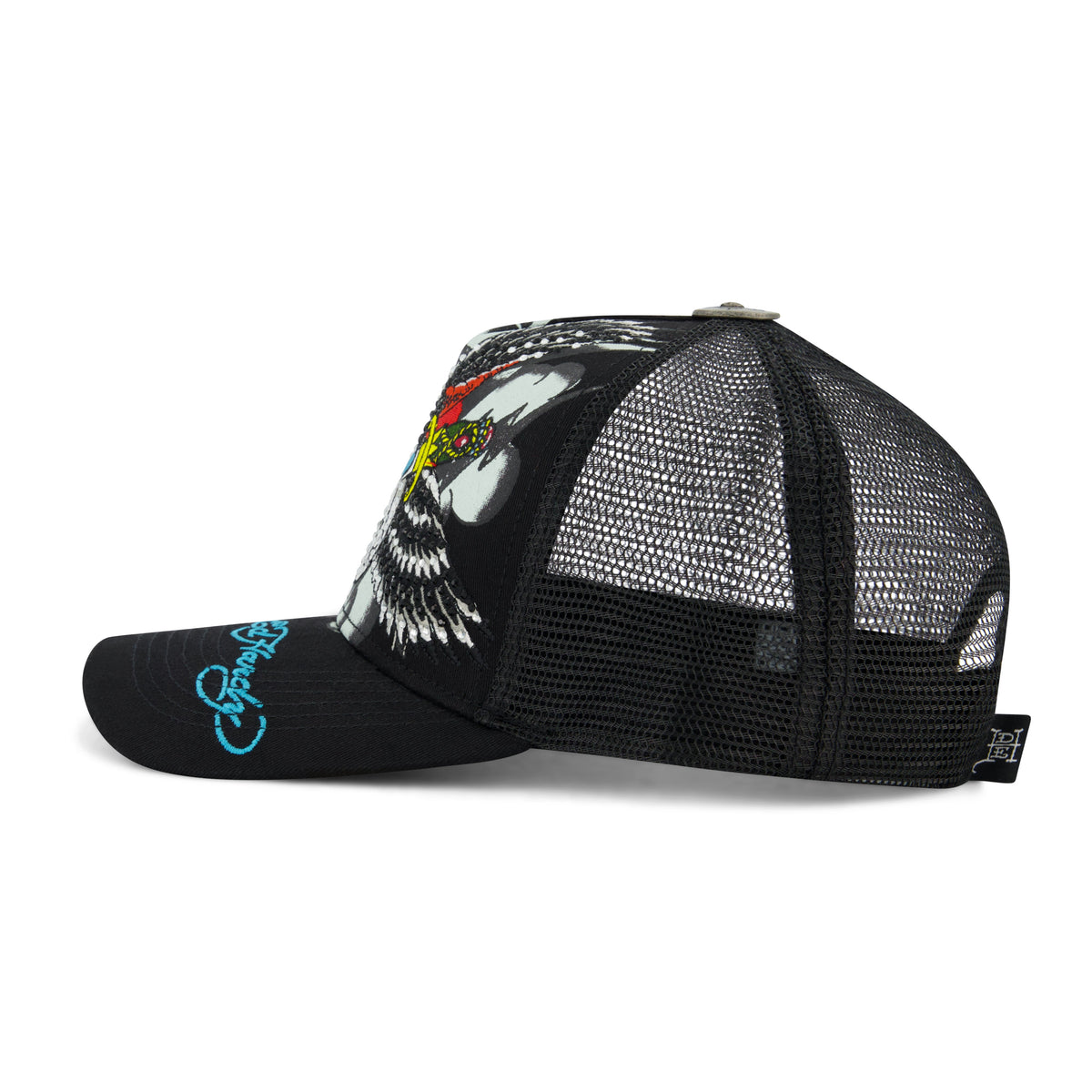 77 Eagle Rhinestone Trucker Hat BLACK | Ed Hardy