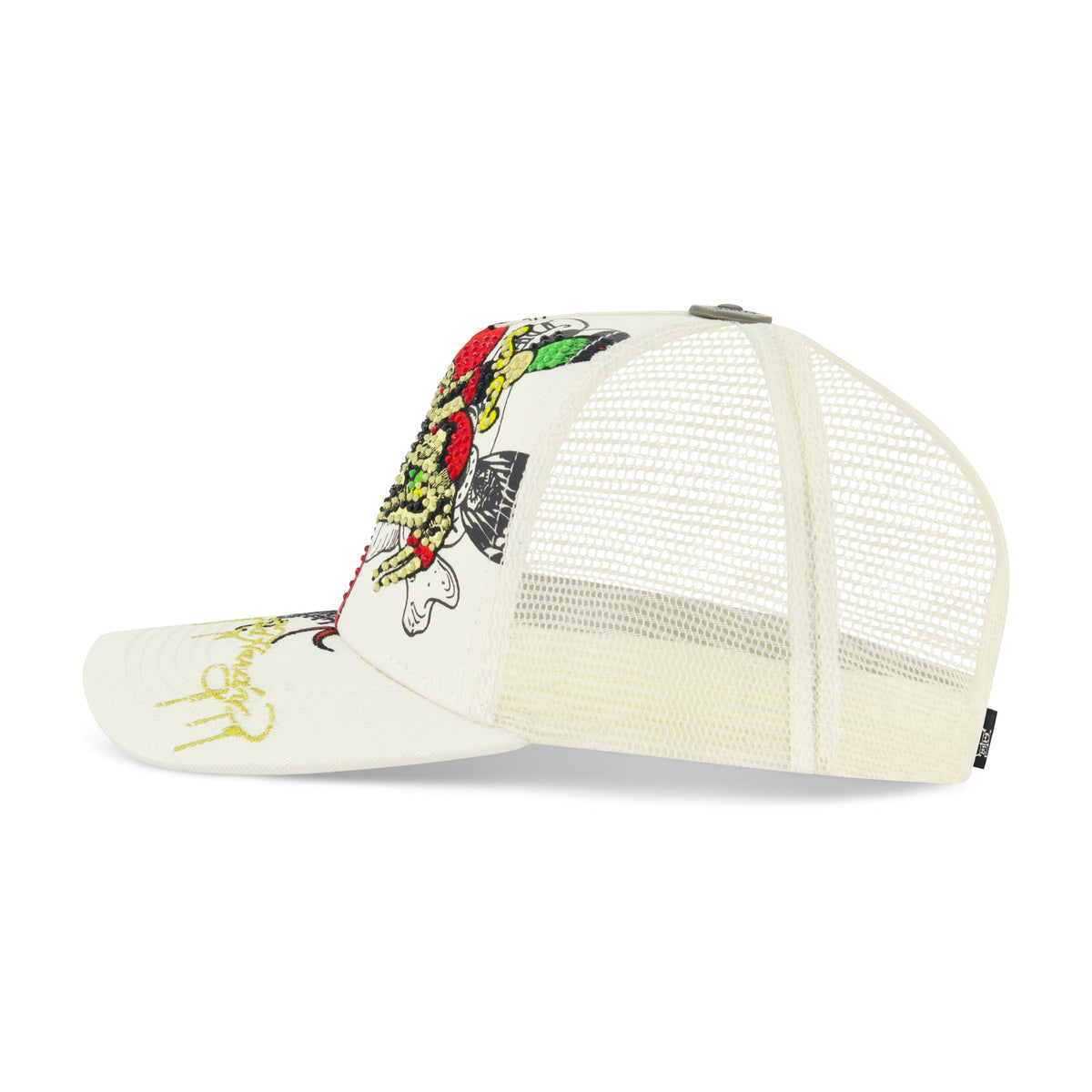 Dagger Snake Trucker Hat IVORY | Ed Hardy
