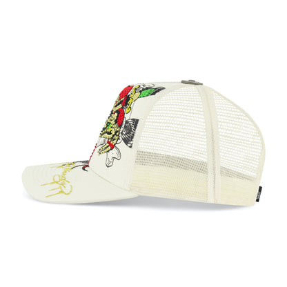 Dagger Snake Trucker Hat IVORY | Ed Hardy