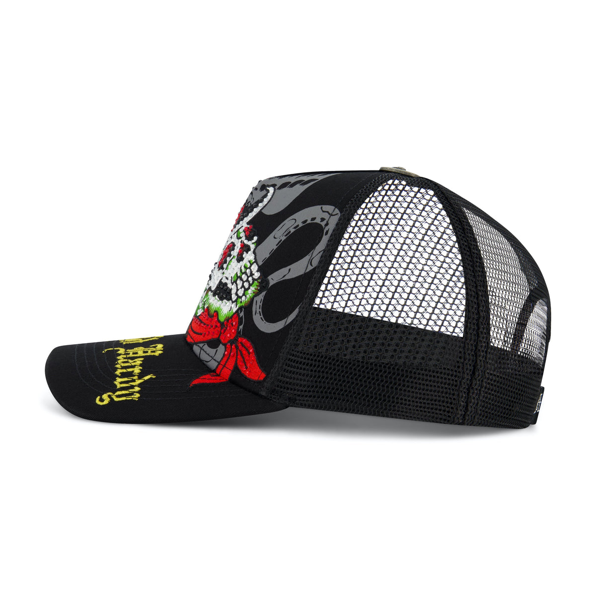 Cowboy Skull Trucker Hat BLACK | Ed Hardy