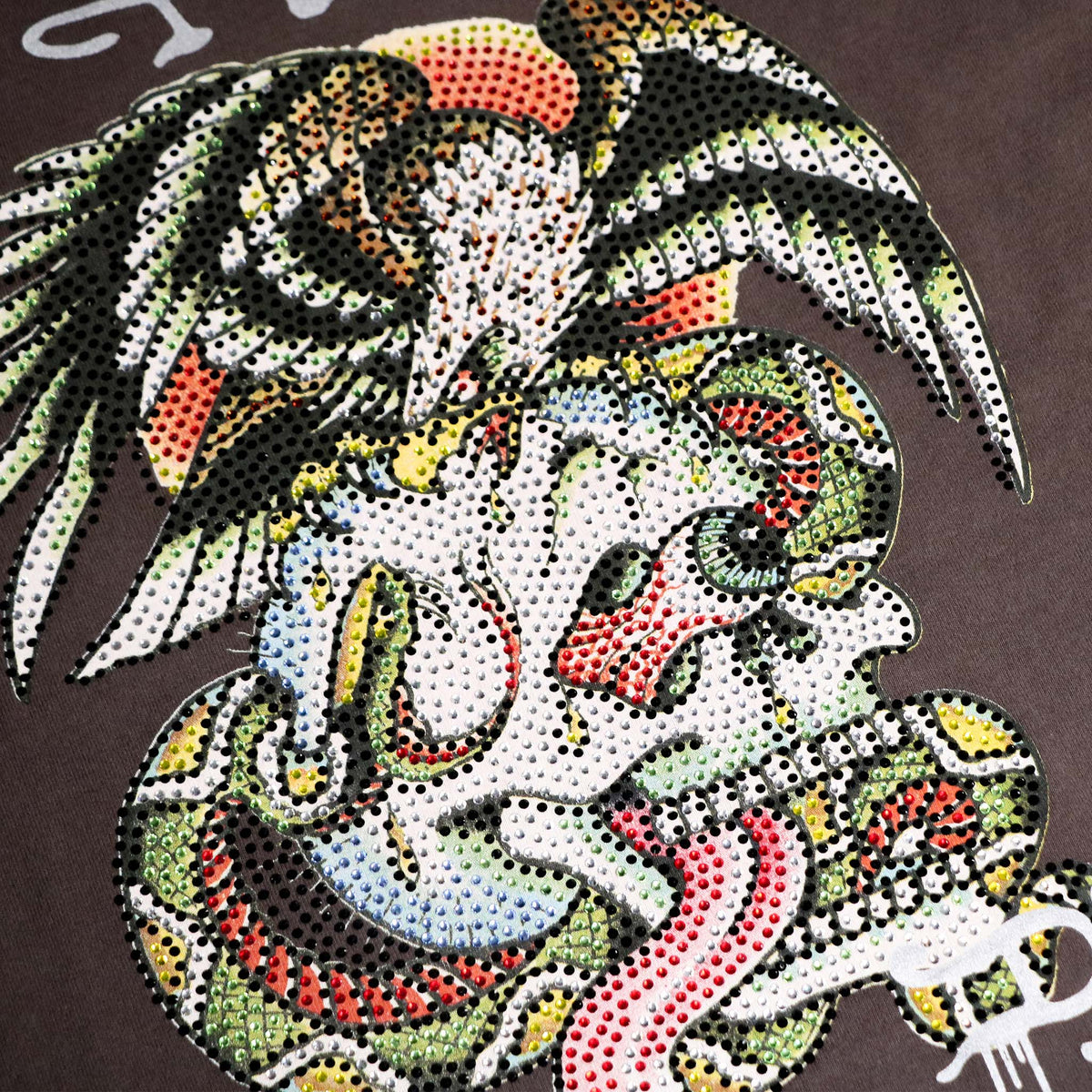 Limited Edition — Battle Skull Rhinestone Tee CHARCOAL | Ed Hardy