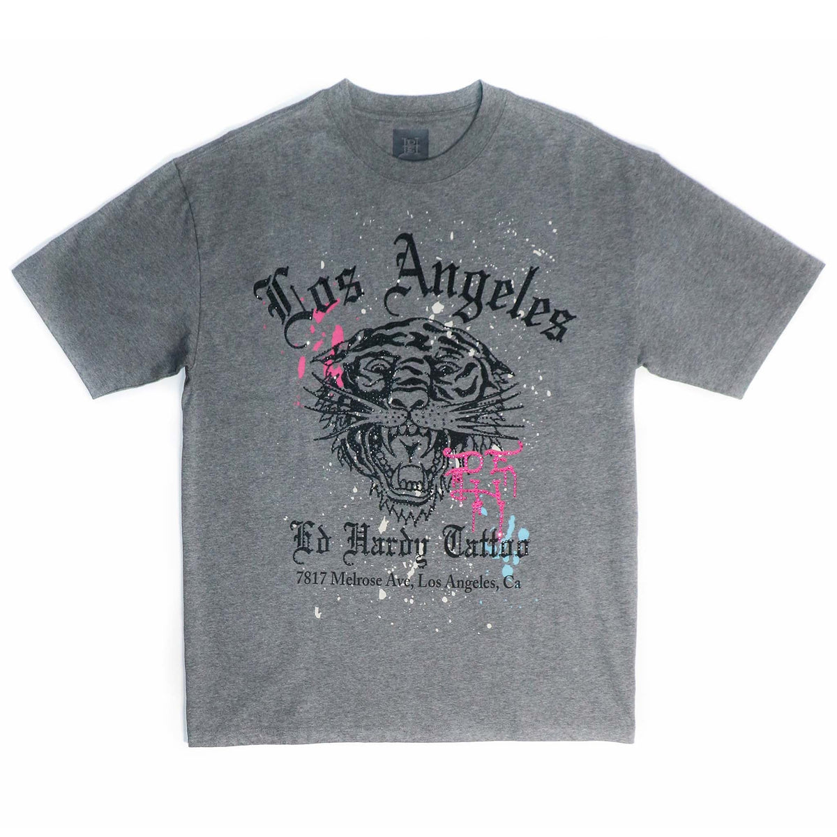 Limited Edition- LA Tiger Rhinestone Tee VTG HEATHER | Ed Hardy