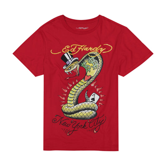 Cash Cobra Mens SS Tee RED | Ed Hardy