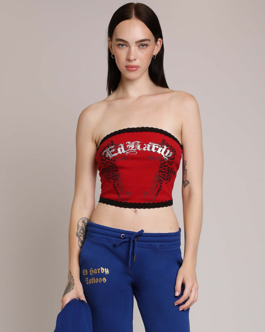 Swallows Tube Top RED | Ed Hardy