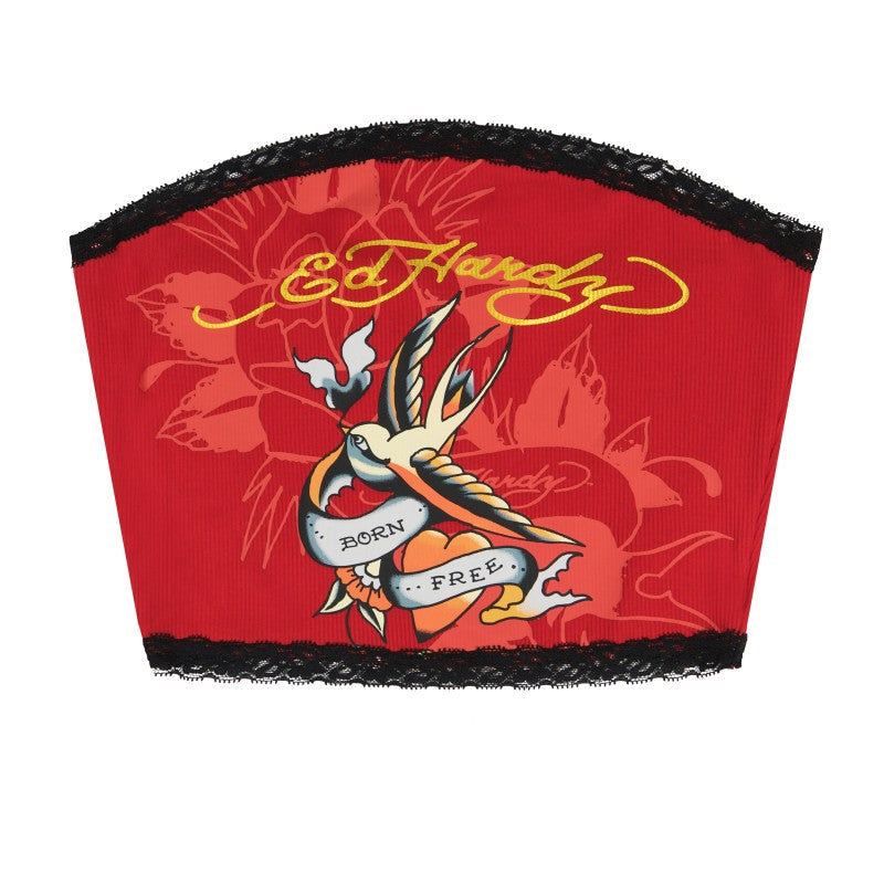 Swallows Tube Top RED | Ed Hardy