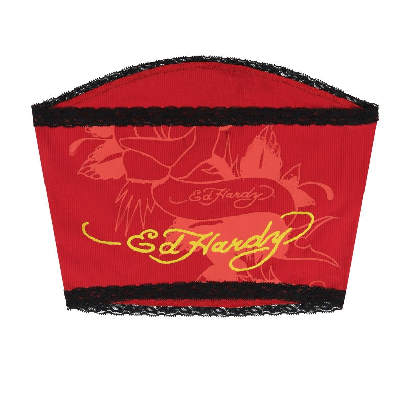 Swallows Tube Top RED | Ed Hardy