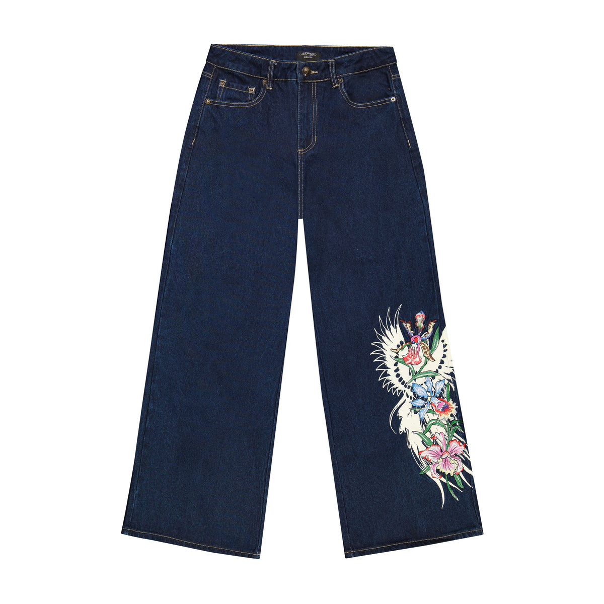 Orchids Baggy Jean Y2K MEDIUM | Ed Hardy