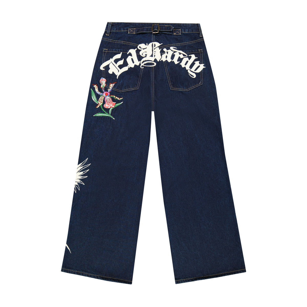 Orchids Baggy Jean Y2K MEDIUM | Ed Hardy