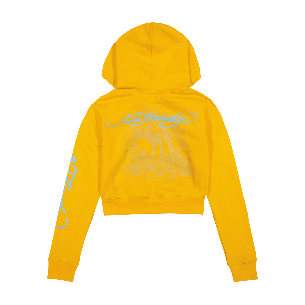 Butterflies Cropped Hoodie - Marigold MARIGOLD | Ed Hardy