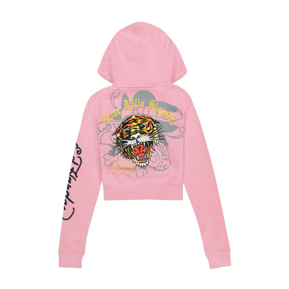 Tiger Dagger Zip Front Hoodie BUBBLEGUM | Ed Hardy
