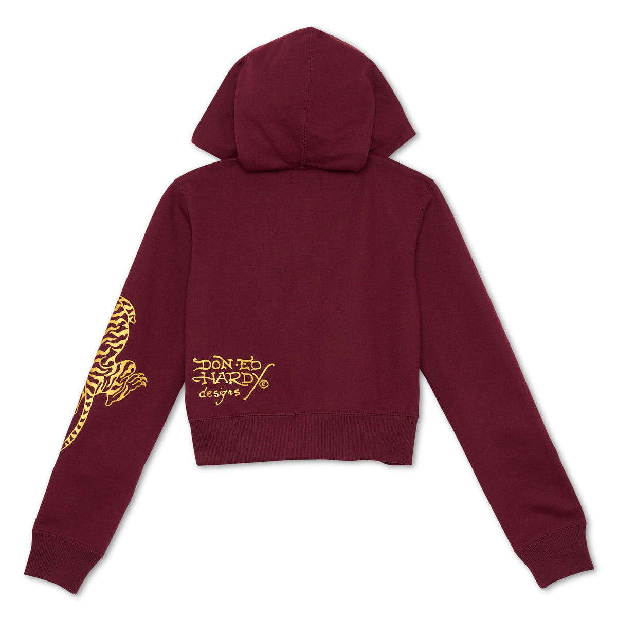 Retro Tiger Cropped Hoodie SANGRIA | Ed Hardy