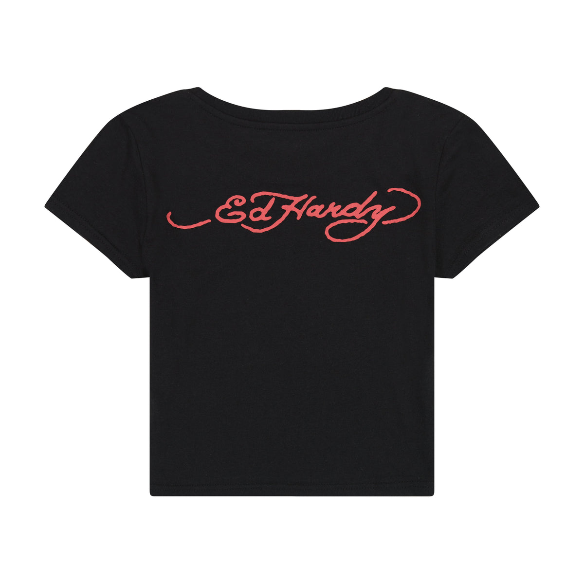 Tiger Head Rhinestone Baby Tee Black | Ed Hardy