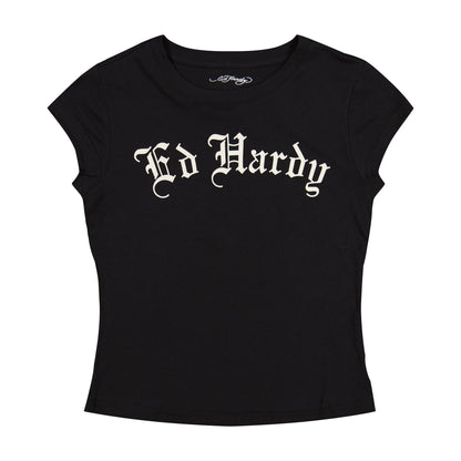 Cross Heart Cap Sleeve Tee BLACK | Ed Hardy