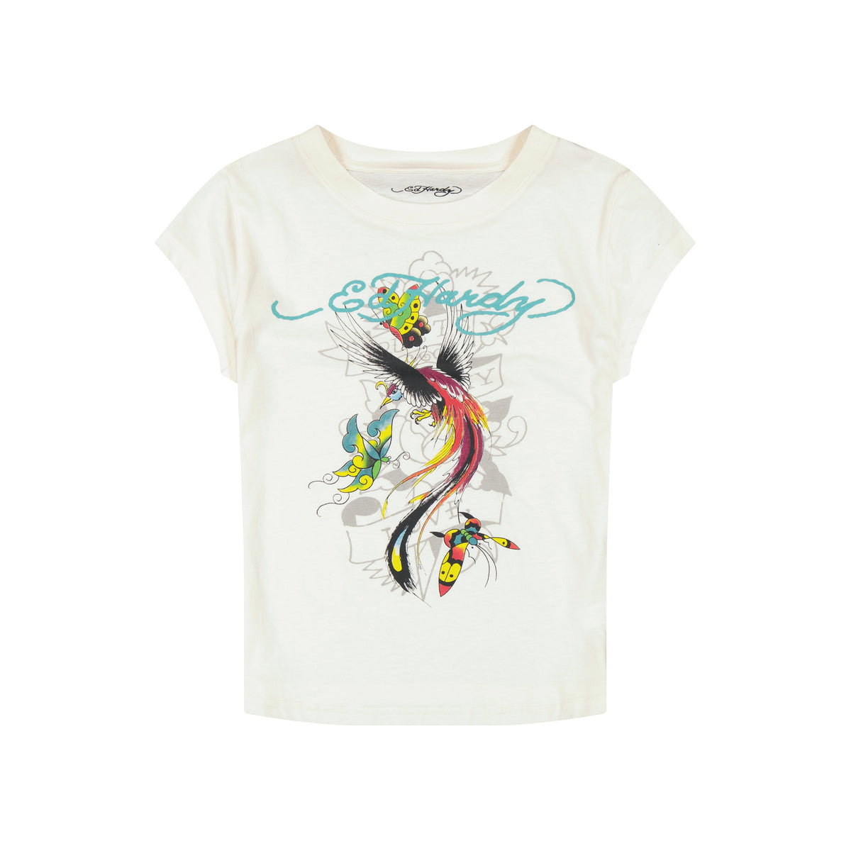 Phoenix Cap Sleeve Tee IVORY | Ed Hardy