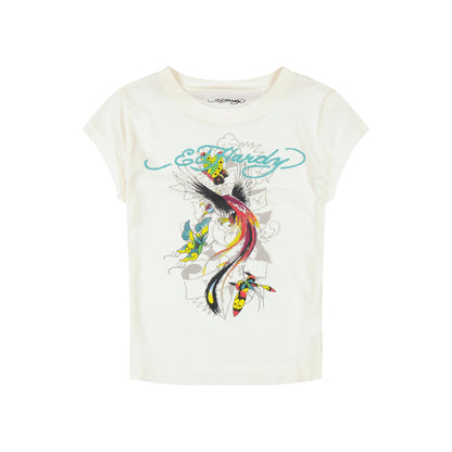 Phoenix Cap Sleeve Tee IVORY | Ed Hardy