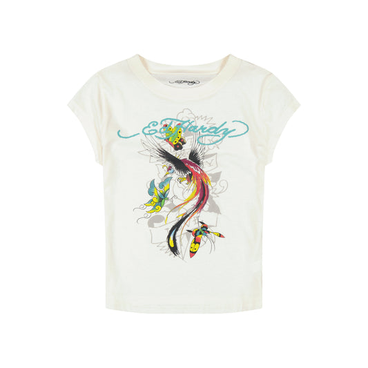 Phoenix Cap Sleeve Tee IVORY | Ed Hardy