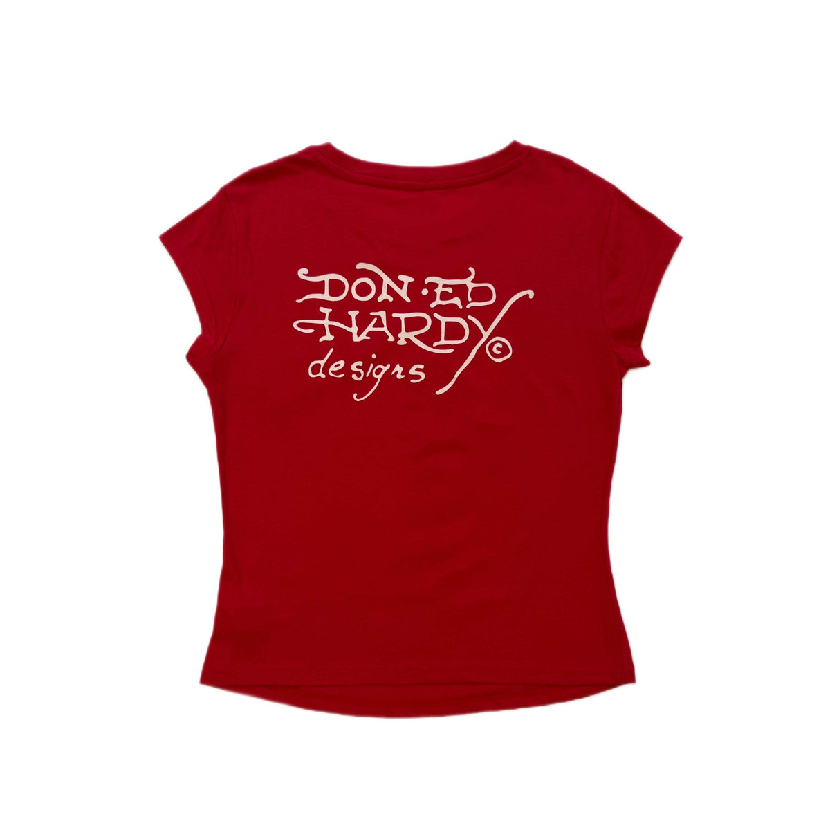 Panther Rhinestone Cap Sleeve Tee CHERRY | Ed Hardy