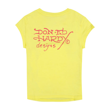 Phoenix Rhinestone Cap Sleeve Tee LEMON | Ed Hardy