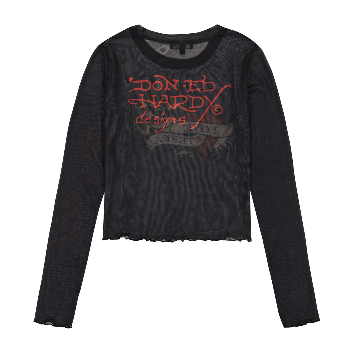 Mesh Love Eternal Long Sleeve Black | Ed Hardy