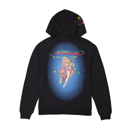 Dagger Girl Zip Front Hoodie Black | Ed Hardy