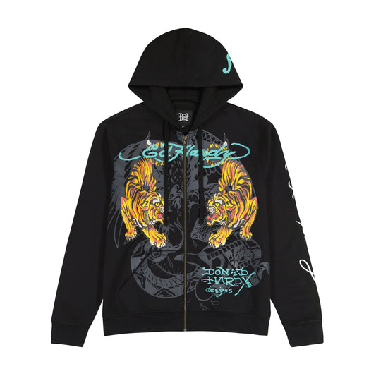 Crawling Tigers Hoodie Black | Ed Hardy