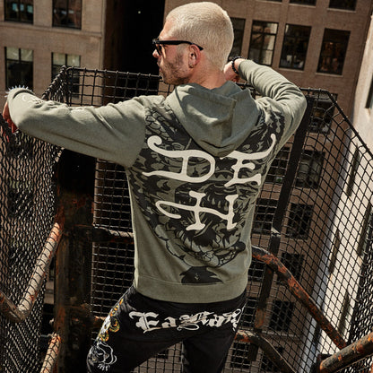Dragon Wings Olive Pullover Hoodie OLIVE | Ed Hardy