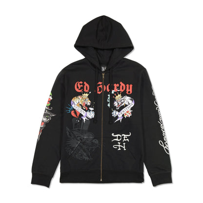 Tiger Panther Hoodie Black | Ed Hardy