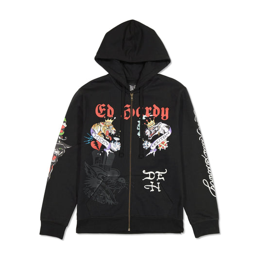 Tiger Panther Hoodie Black | Ed Hardy