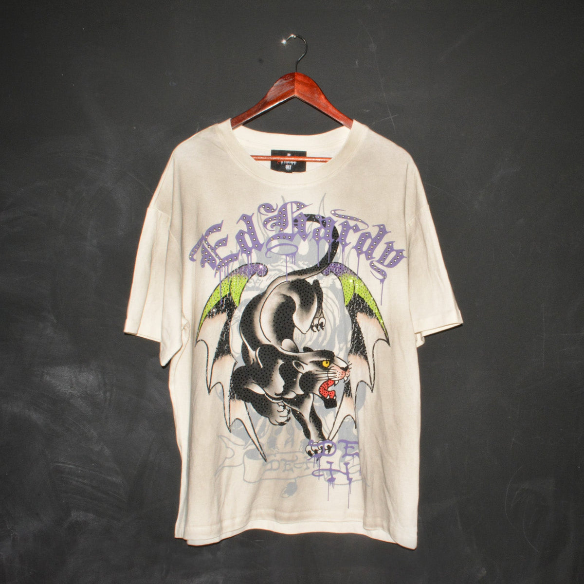 Panther Wings Boxy Tee VINTAGE IVORY | Ed Hardy