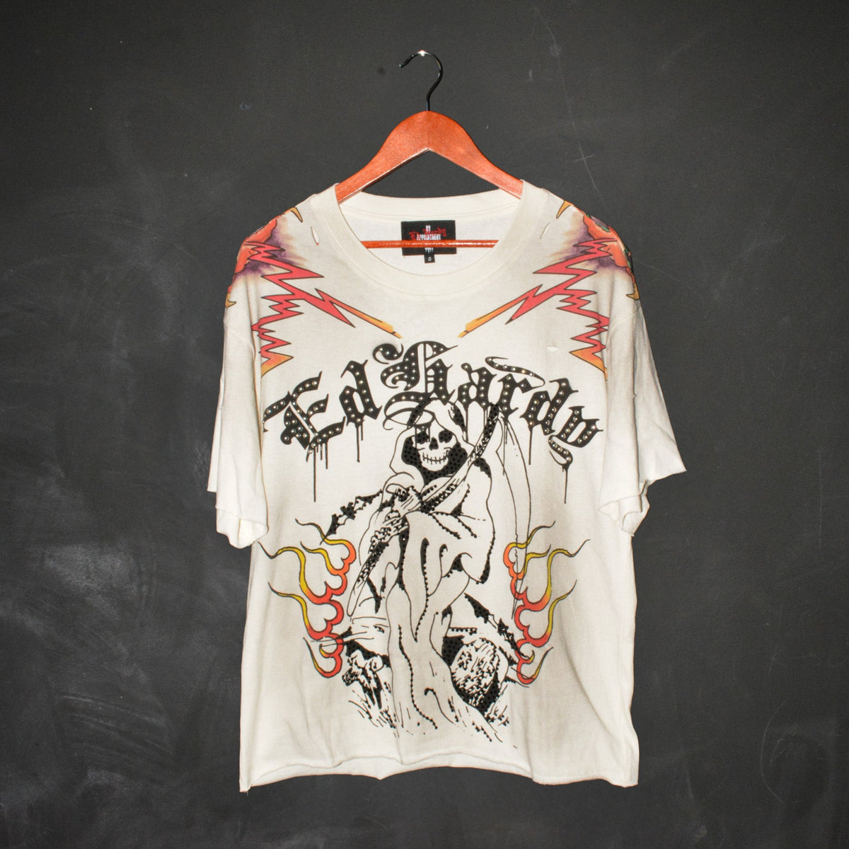 Reaper Cropped Mens Boxy Tee VINTAGE IVORY | Ed Hardy
