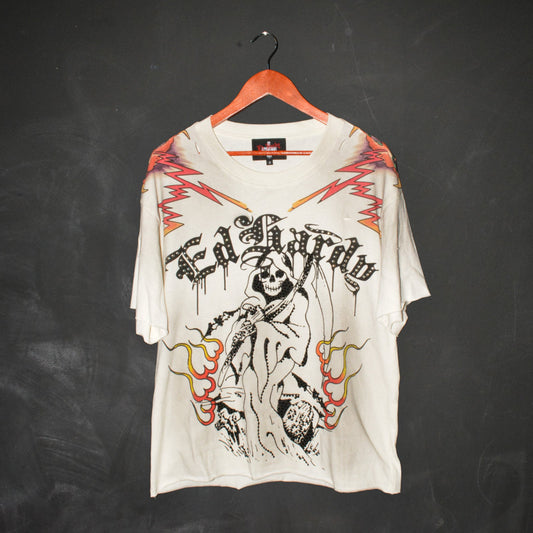 Reaper Cropped Mens Boxy Tee VINTAGE IVORY | Ed Hardy