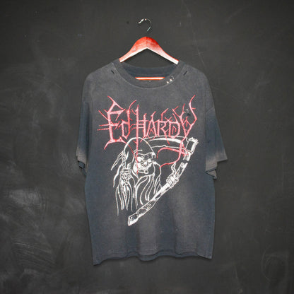 Reaper Boxy Tee VTG BLACK | Ed Hardy