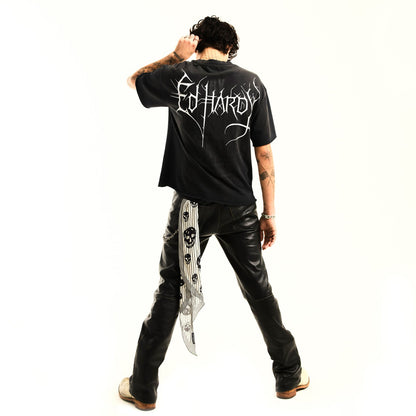 Cross Cropped Mens Boxy Tee VTG BLACK | Ed Hardy