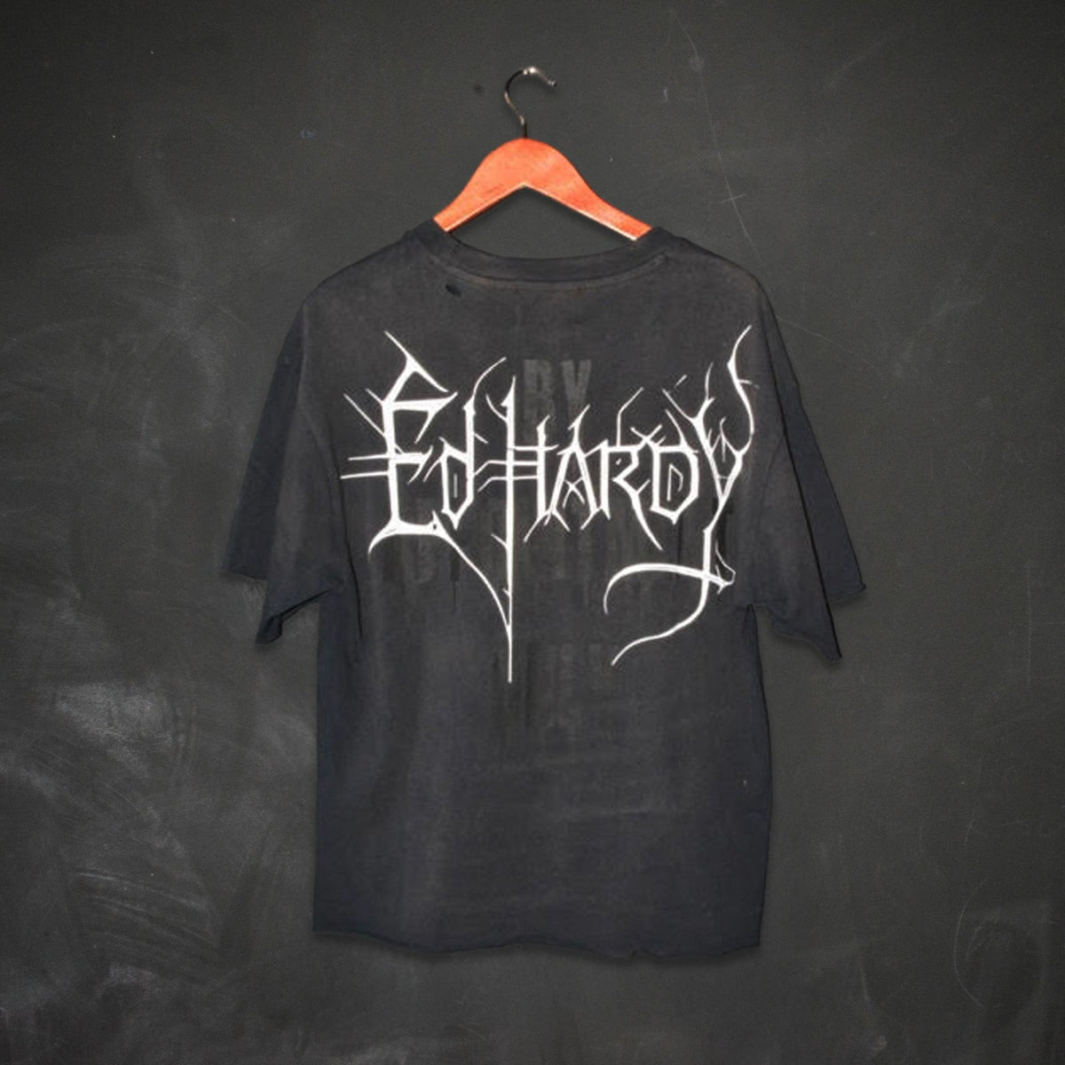 Cross Cropped Mens Boxy Tee VTG BLACK | Ed Hardy