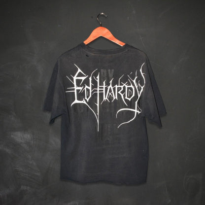 Cross Cropped Mens Boxy Tee VTG BLACK | Ed Hardy