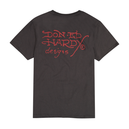 Wolf Head Throwback Rhinestone Tee CHARCOAL | Ed Hardy