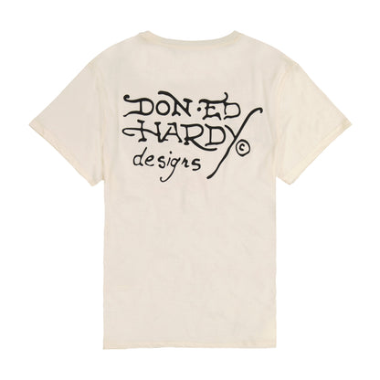 Dagger Snake Throwback Rhinestone Tee IVORY | Ed Hardy