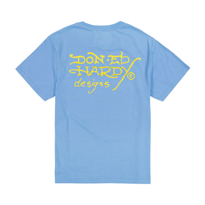 Skull Panther Throwback Graphic Tee POWDER BLUE | Ed Hardy