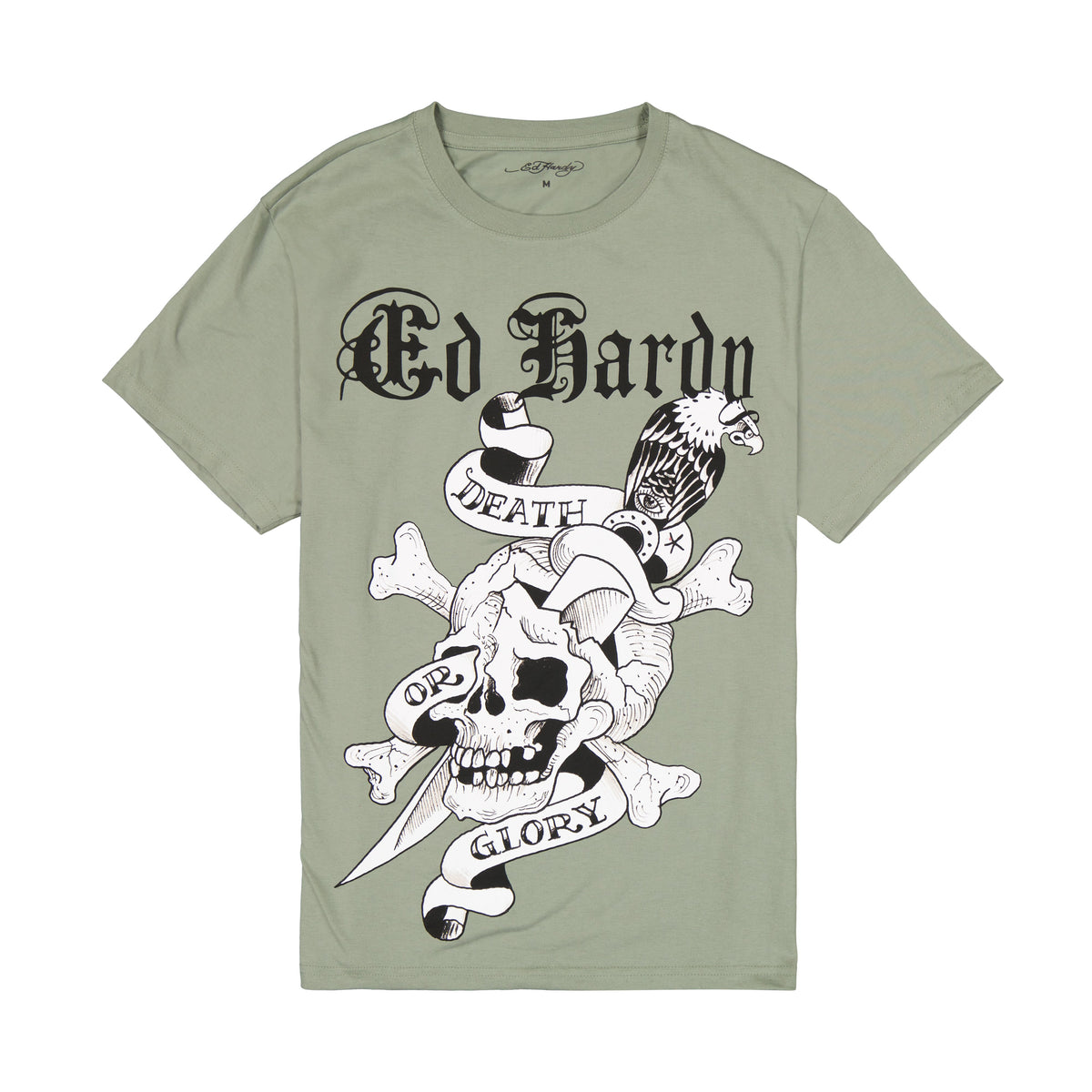 DG Skull Tee Lt Olive | Ed Hardy