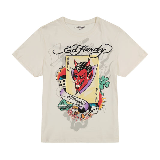 Joker Throwback Tee Ivory | Ed Hardy