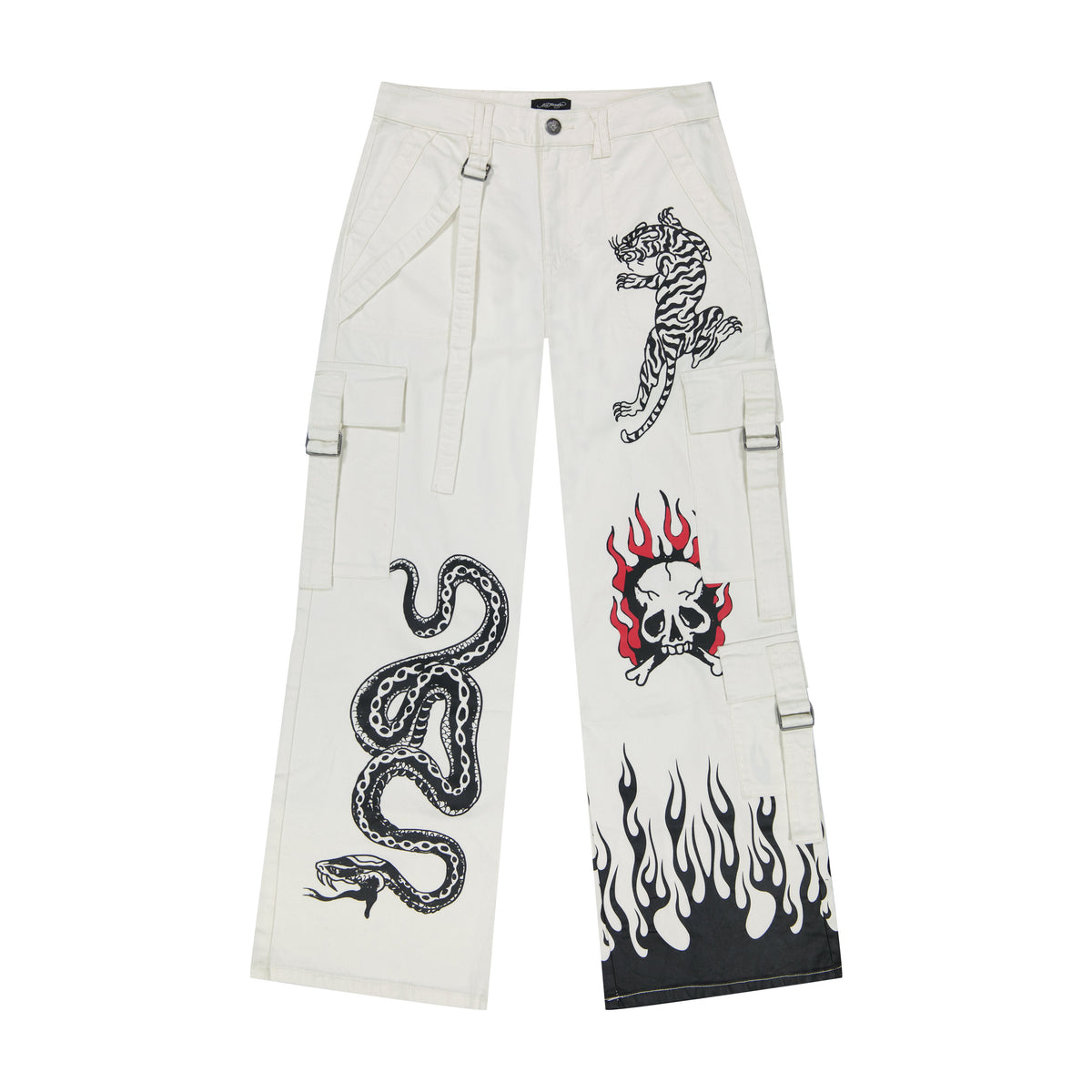 Fire Skull Baggy Twill Cargo IVORY | Ed Hardy