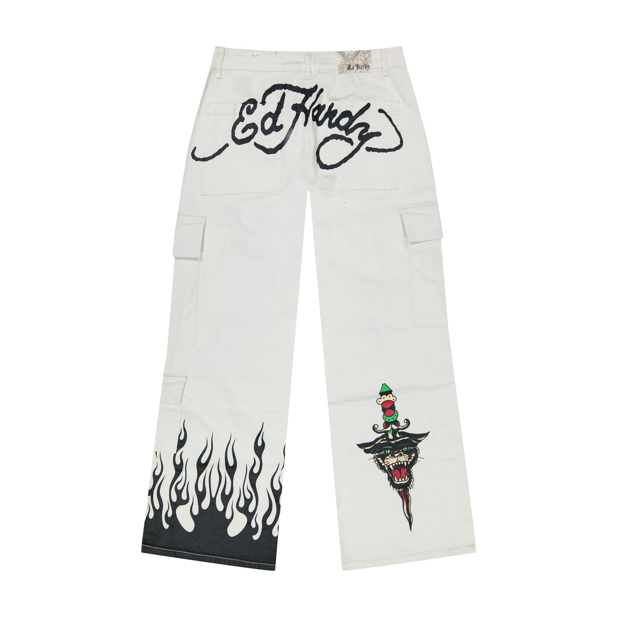 Fire Skull Baggy Twill Cargo IVORY | Ed Hardy