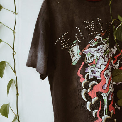 Fire Lord Cropped Mens Boxy Tee SUNFADE GREY | Ed Hardy