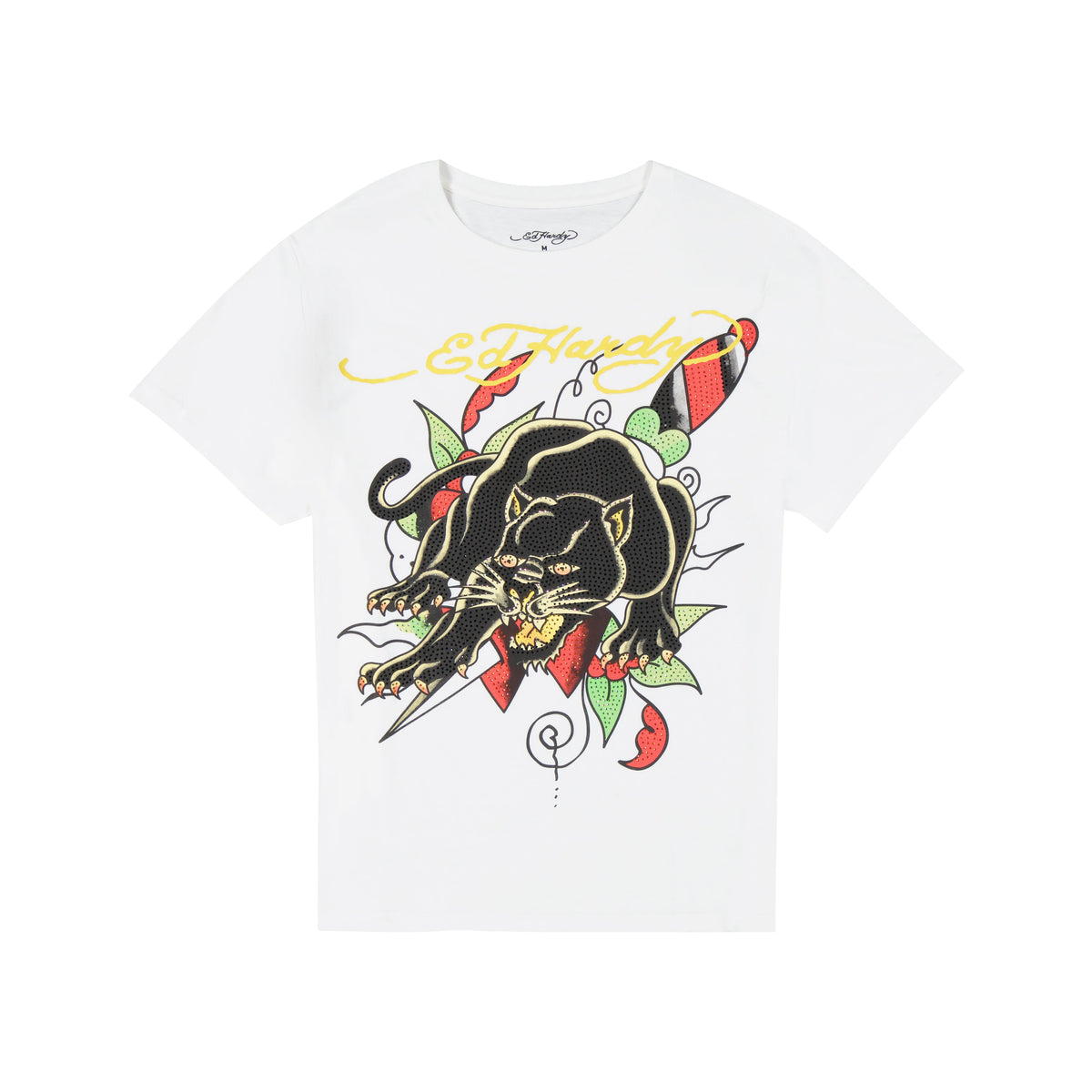 Crouching Panther Mens SS Tee WHITE | Ed Hardy