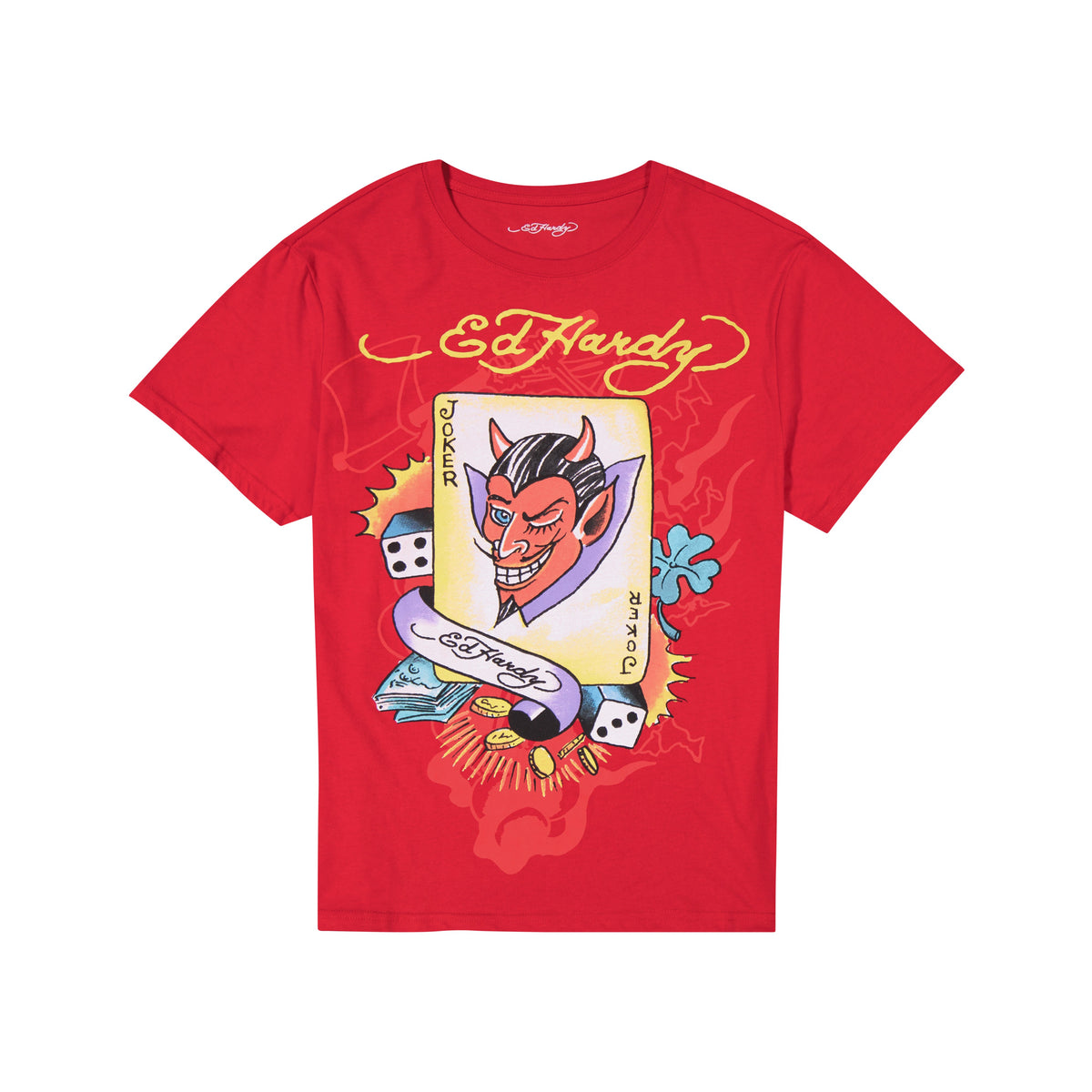 Joker Mens SS Tee RED | Ed Hardy