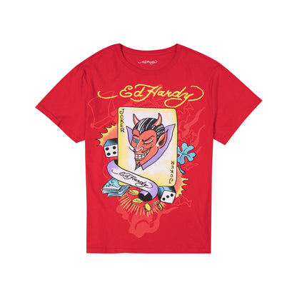 Joker Mens SS Tee RED | Ed Hardy